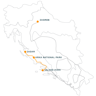 Hvar - Krka National Park - Zadar